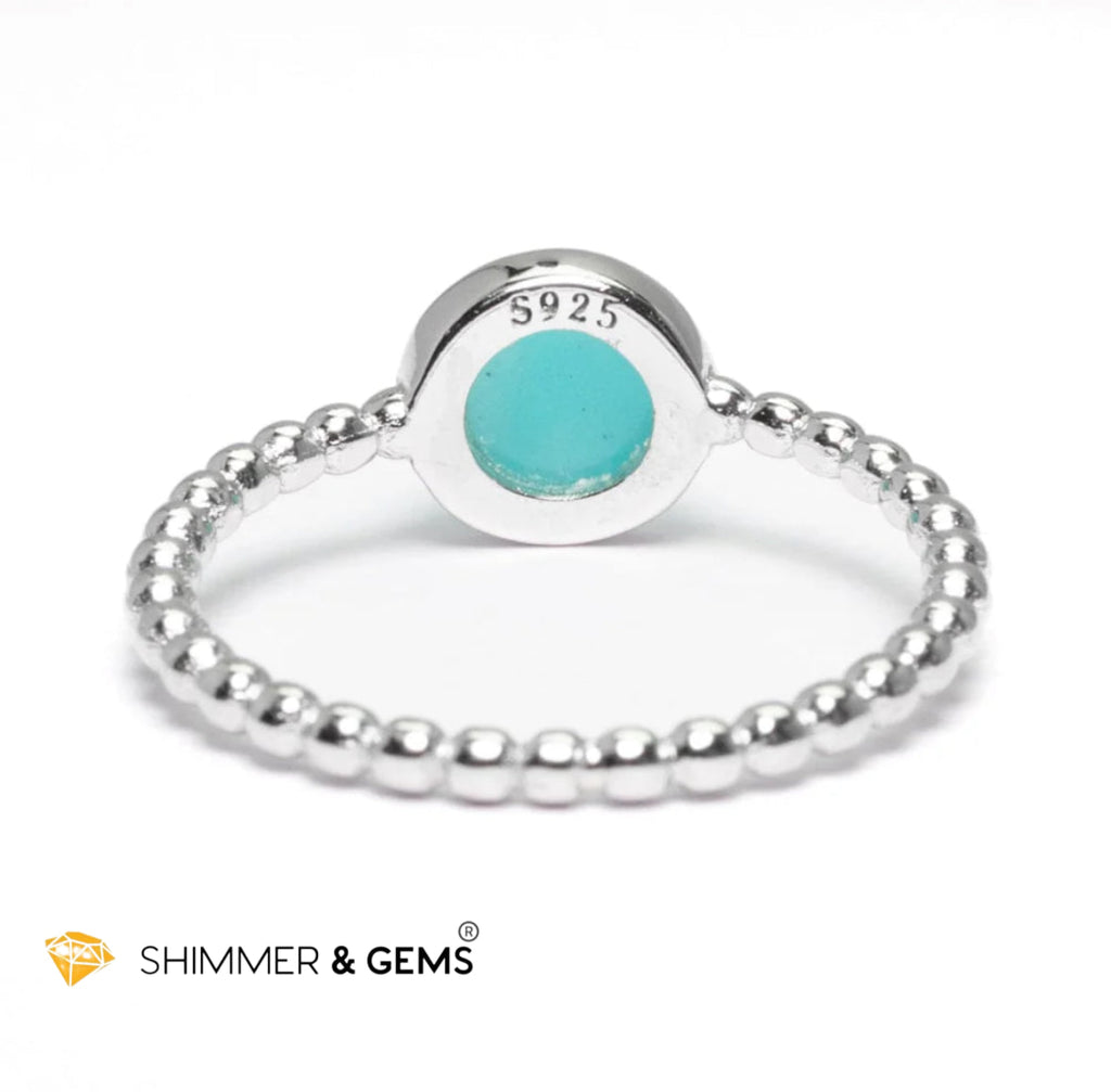 Amazonite 925 Silver Bezel Ring (Peru) Encoded & Activated