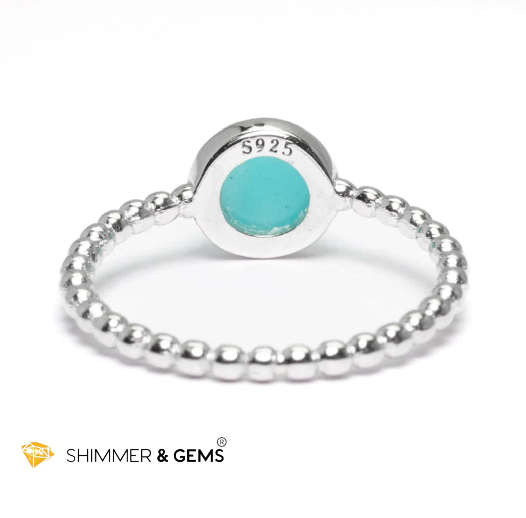 Amazonite 925 Silver Bezel Ring (Peru) Encoded & Activated
