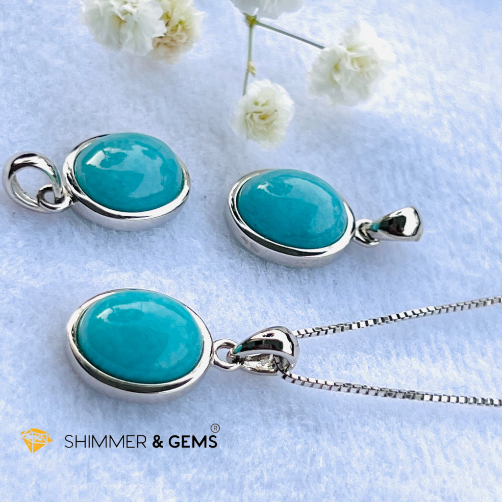 Amazonite Oval Pendant 8X10Mm Charms & Pendants