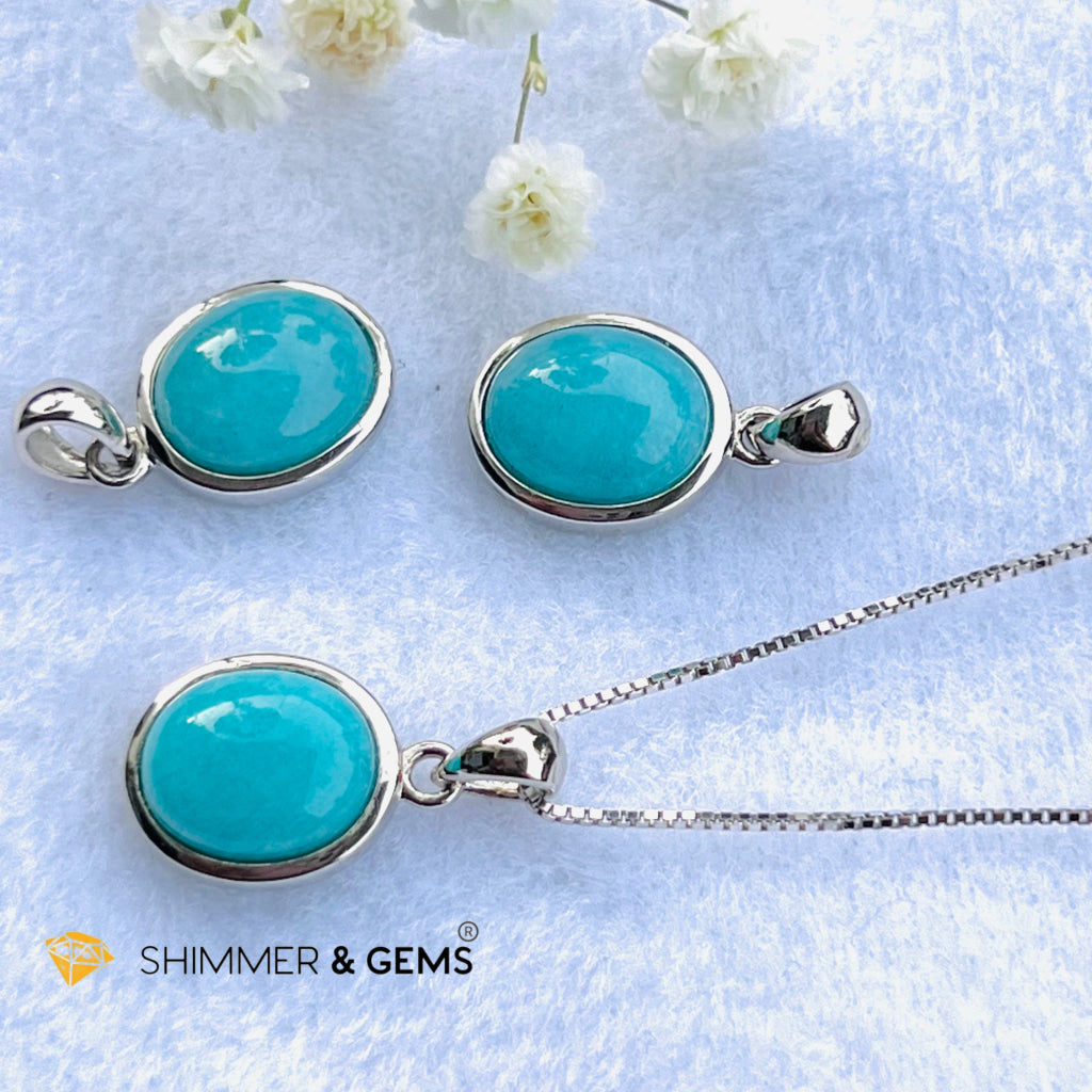 Amazonite Oval Pendant 8X10Mm Charms & Pendants