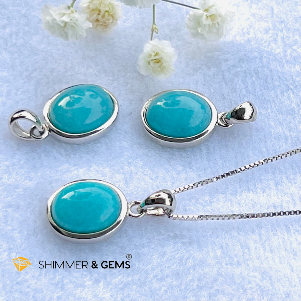 Amazonite Oval Pendant 8X10Mm Charms & Pendants