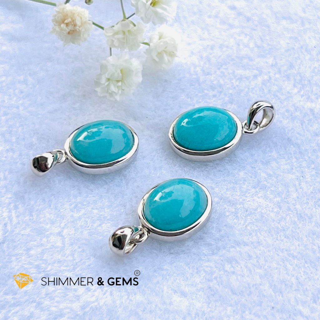 Amazonite Oval Pendant 8X10Mm Charms & Pendants