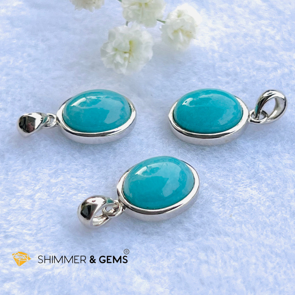 Amazonite Oval Pendant 8X10Mm Charms & Pendants