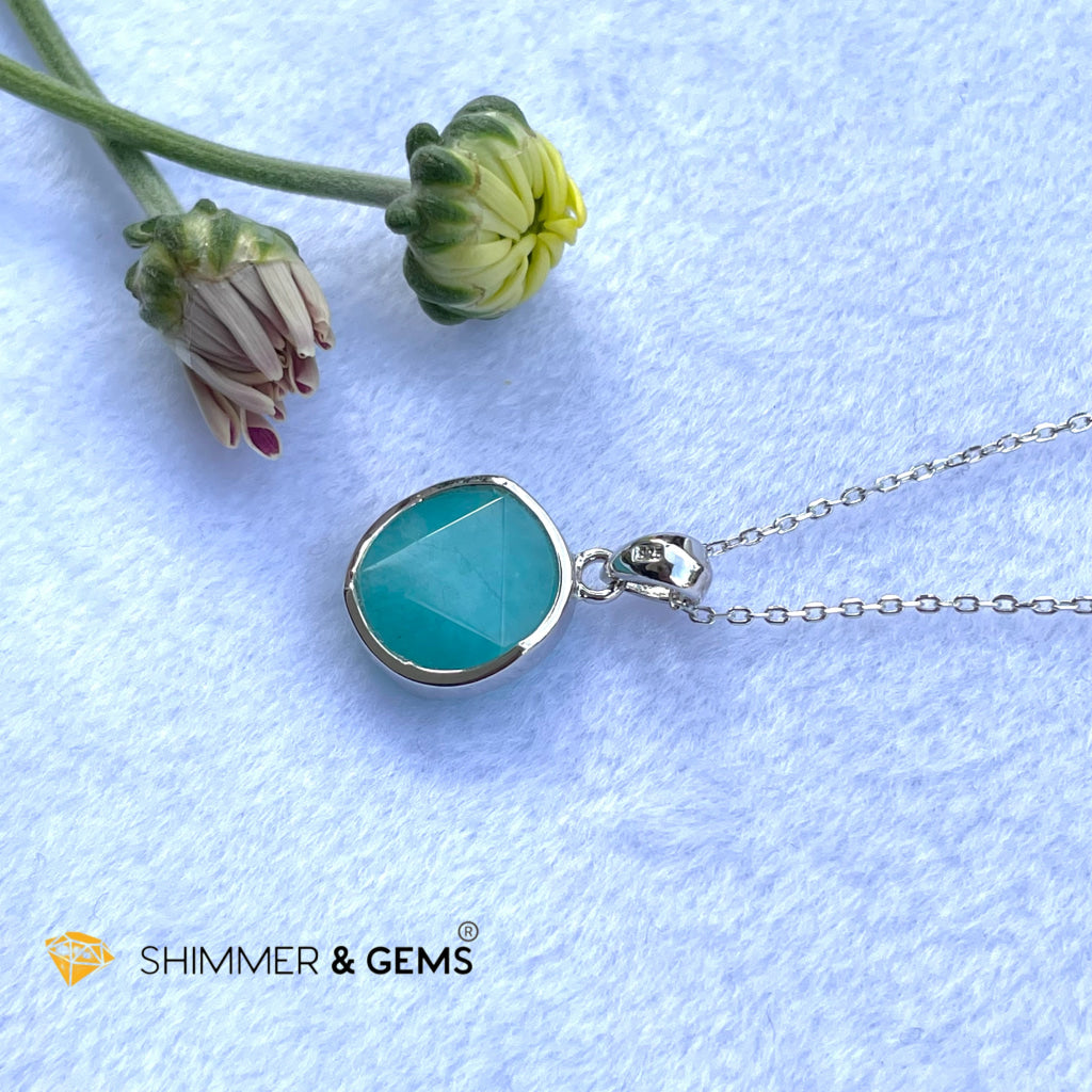 Star Of David Amazonite 12Mm Pendant 925 Silver Charms & Pendants