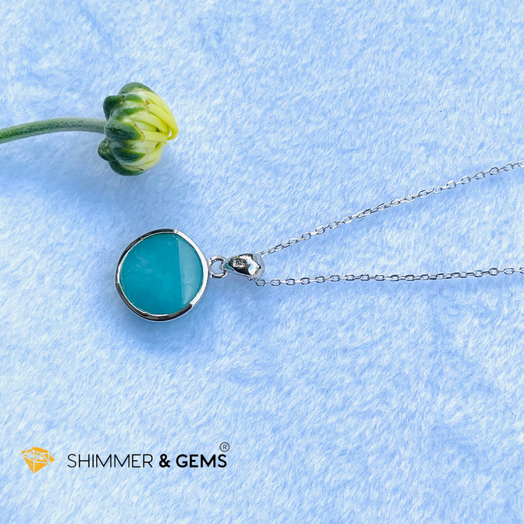 Star Of David Amazonite 12Mm Pendant 925 Silver Charms & Pendants