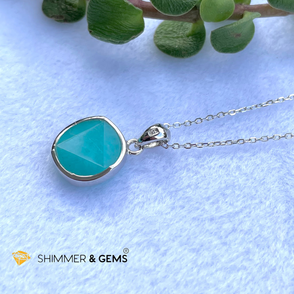 Star Of David Amazonite 12Mm Pendant 925 Silver Charms & Pendants