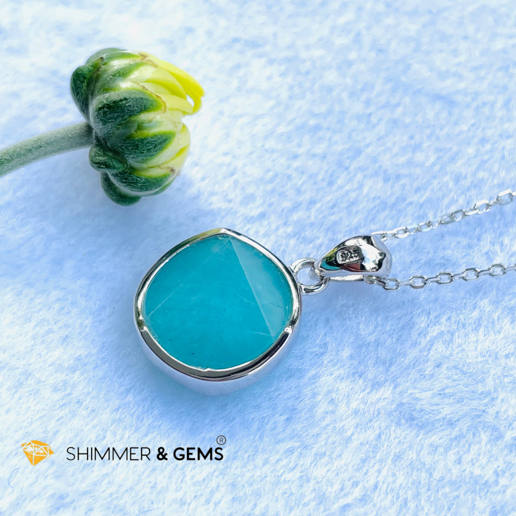 Star Of David Amazonite 12Mm Pendant 925 Silver Charms & Pendants