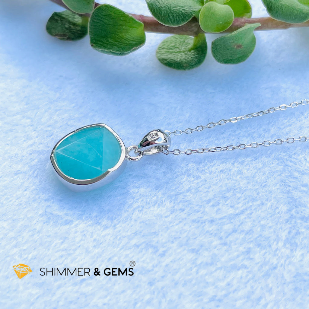 Star Of David Amazonite 12Mm Pendant 925 Silver Charms & Pendants