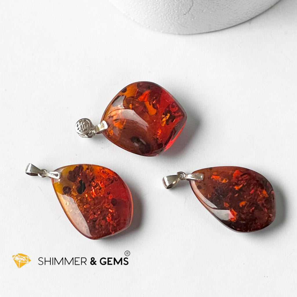 Amber Premium Pendant in 925 Silver (Magnetism & Charm)