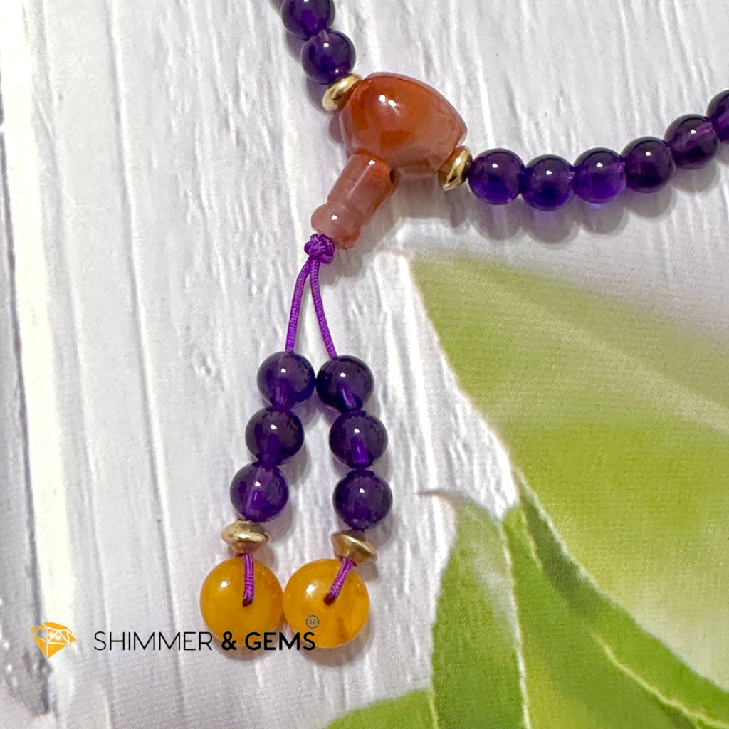 Amethyst 108 Mala Beads Necklace (6mm)