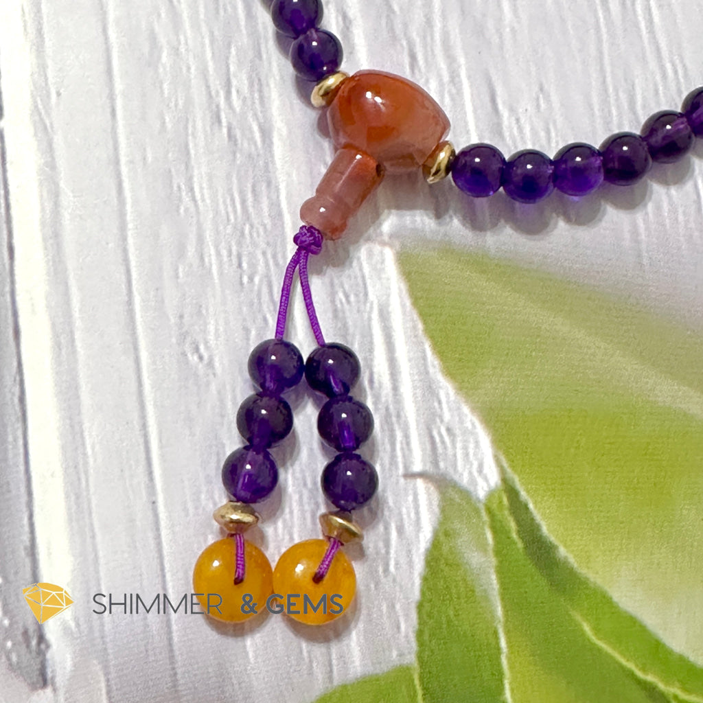 Amethyst 108 Mala Beads Necklace (6mm)