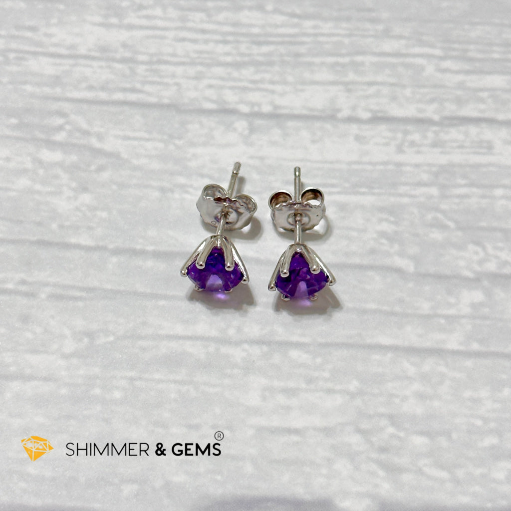 Amethyst Blooming Flower Earrings 6Mm (Focus & Success)