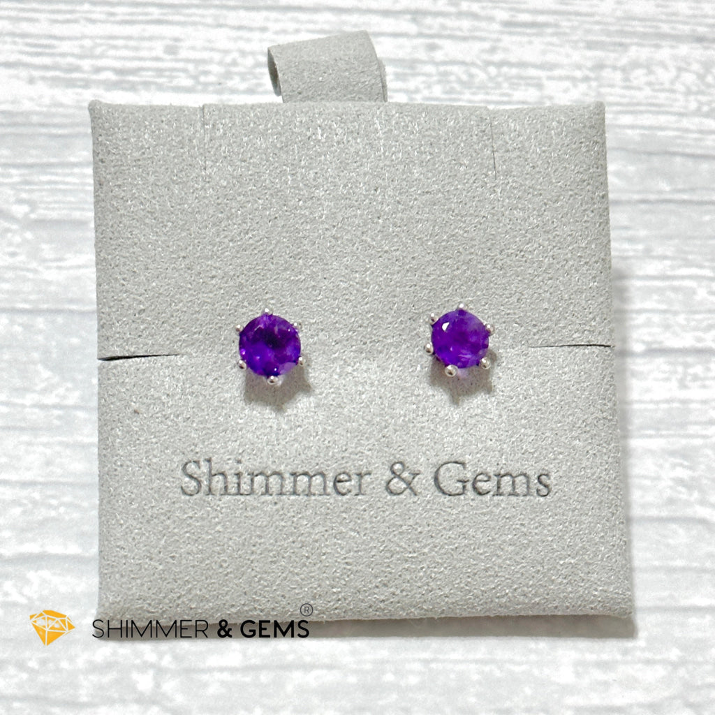 Amethyst Blooming Flower Earrings 6Mm (Focus & Success)