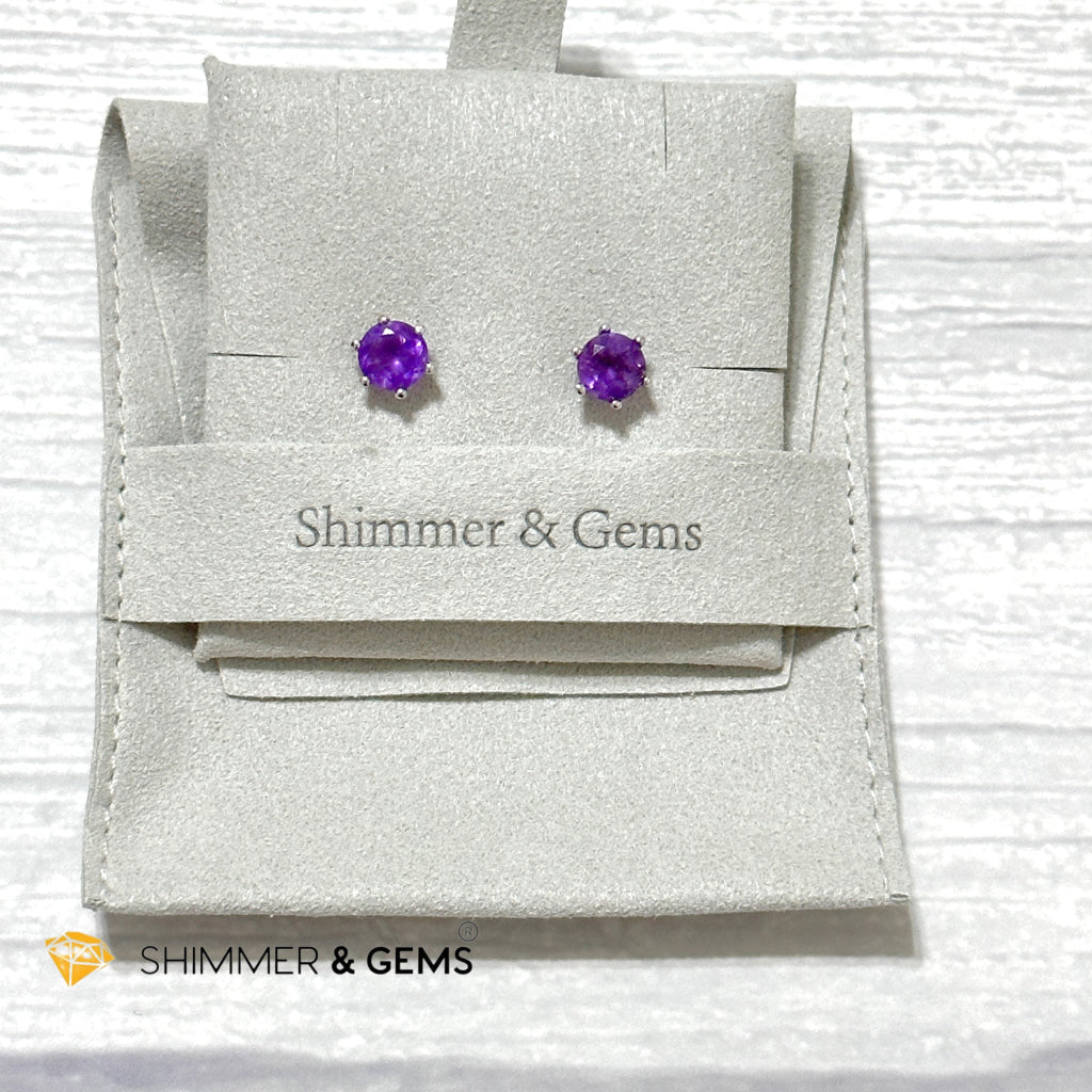 Amethyst Blooming Flower Earrings 6Mm (Focus & Success)