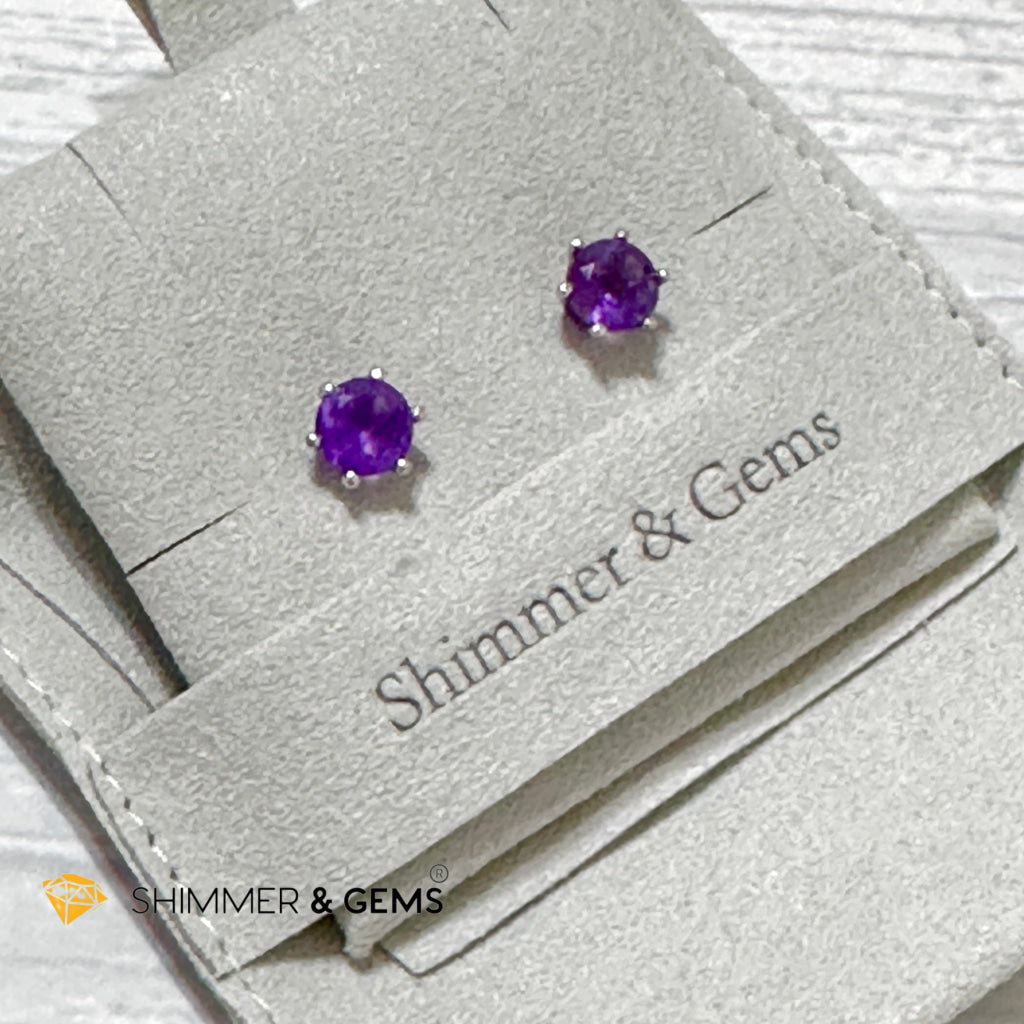 Amethyst Blooming Flower Earrings 6Mm (Focus & Success)