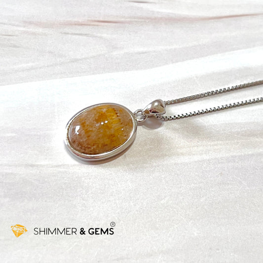 Amethyst Cacoxinite Oval 925 Silver Pendant 12X16Mm Only