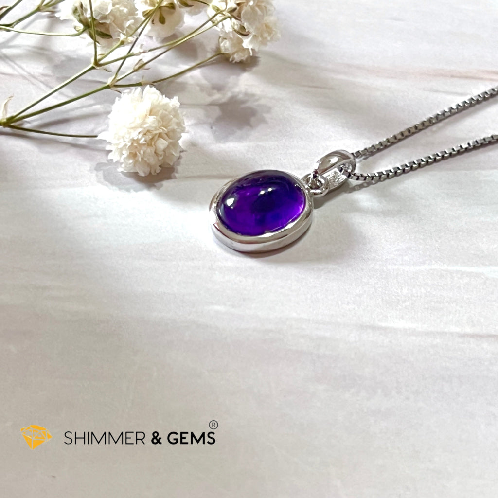 Amethyst Oval 925 Pendant (8X10Mm)