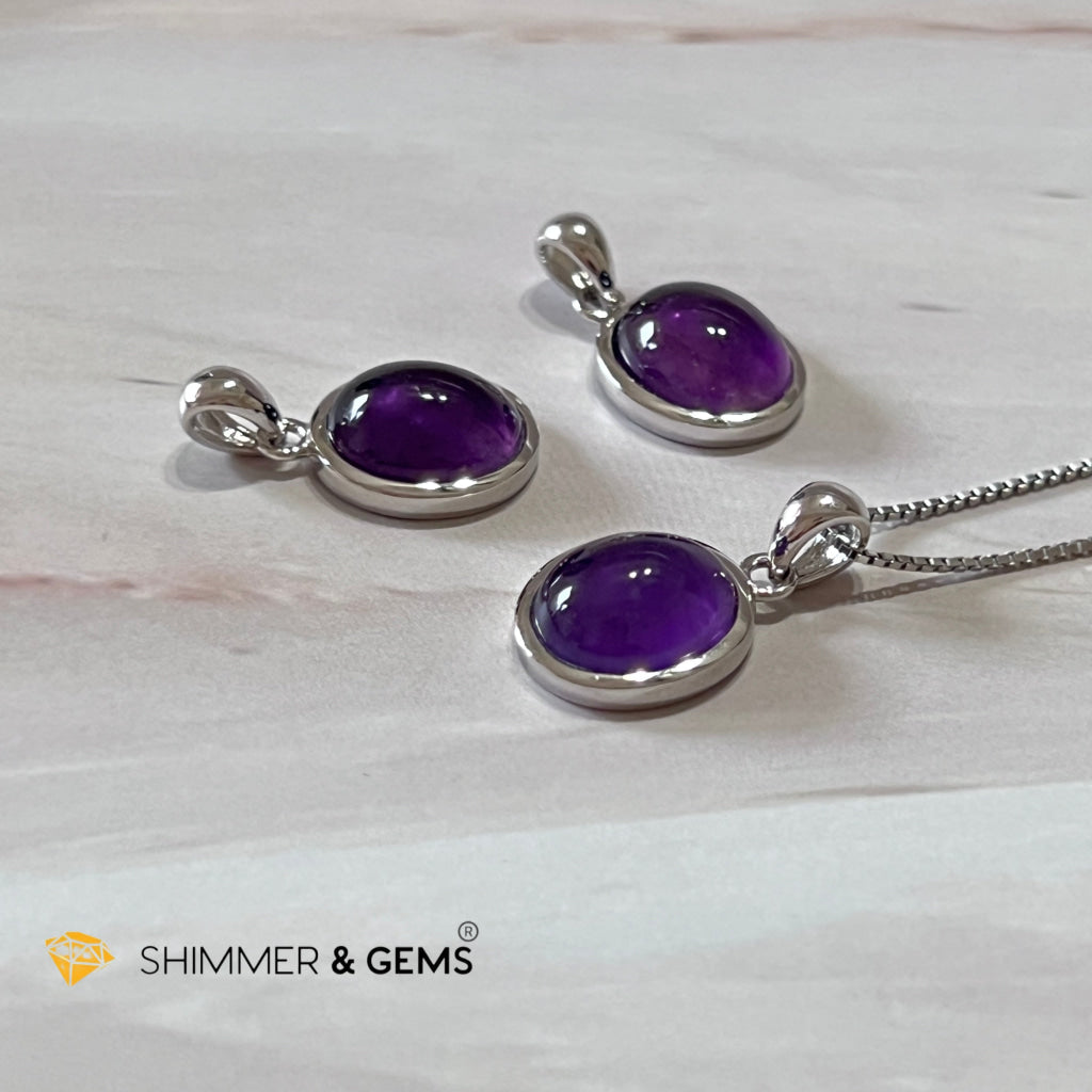 Amethyst Oval 925 Pendant (8X10Mm)