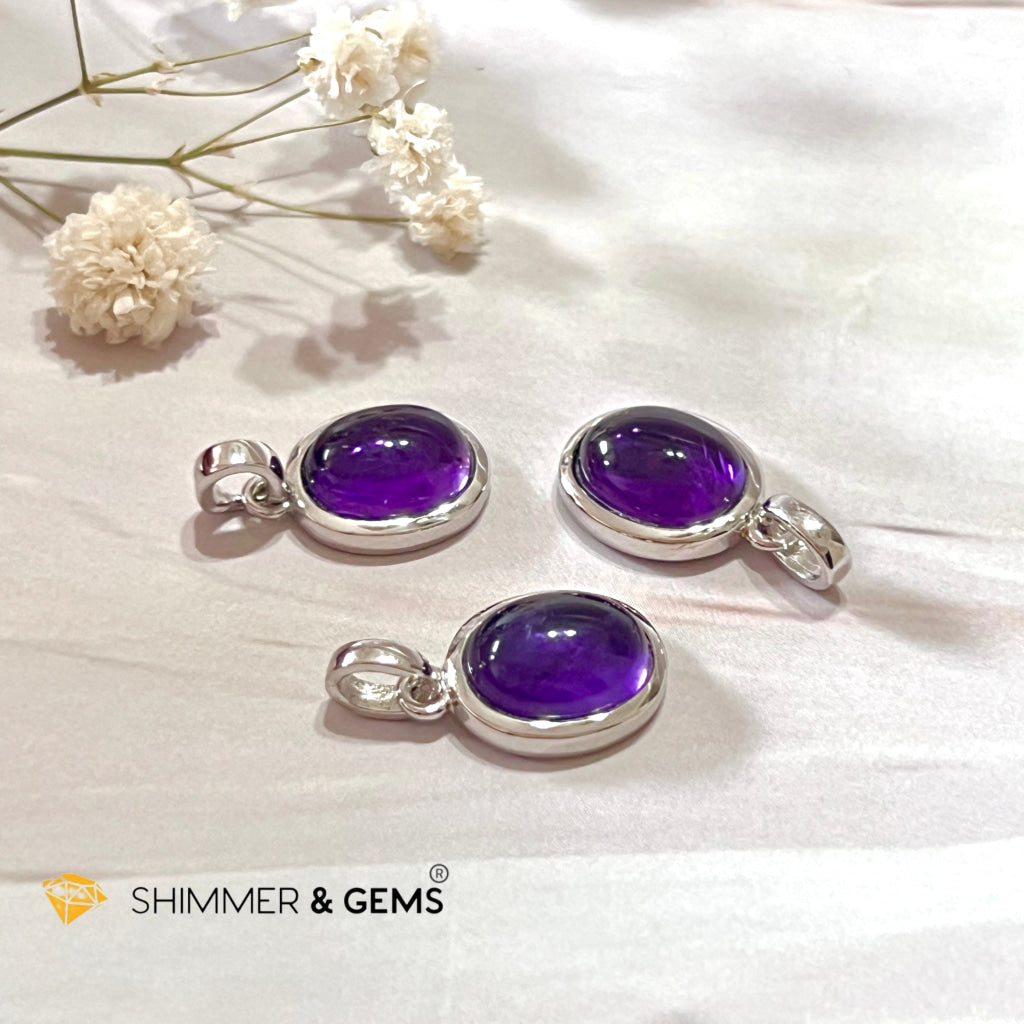 Amethyst Oval 925 Pendant (8X10Mm)