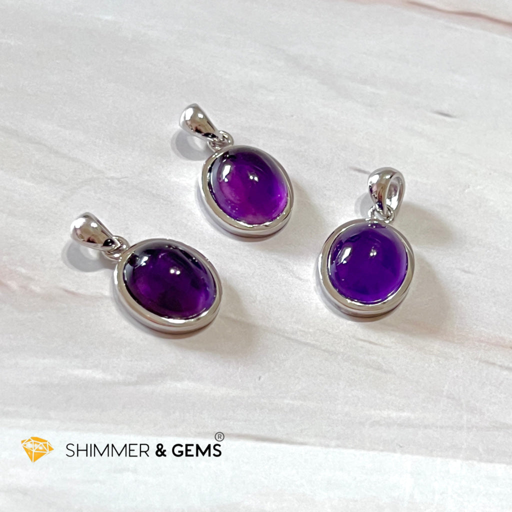 Amethyst Oval 925 Pendant (8X10Mm)