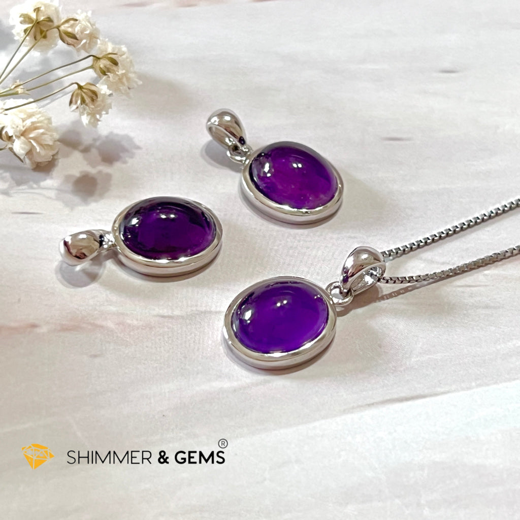 Amethyst Oval 925 Pendant (8X10Mm)