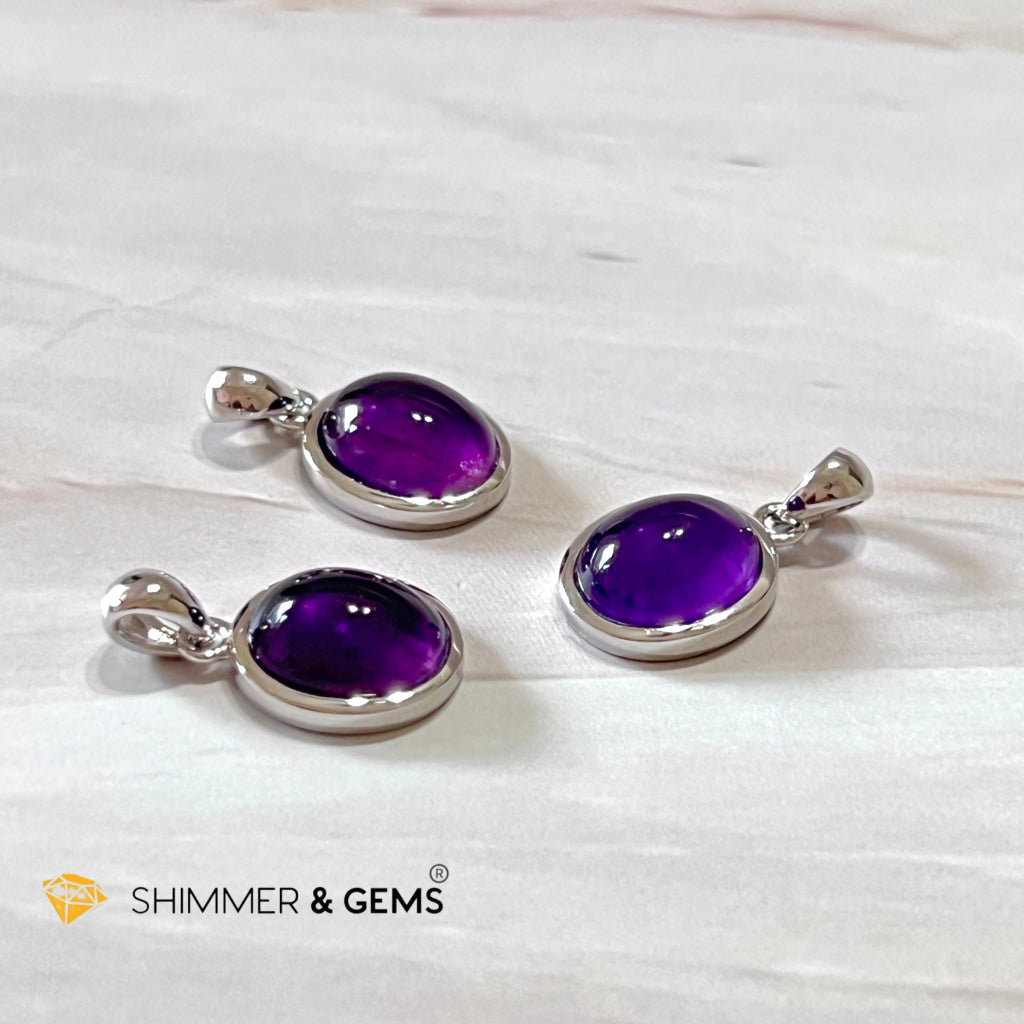 Amethyst Oval 925 Pendant (8X10Mm)