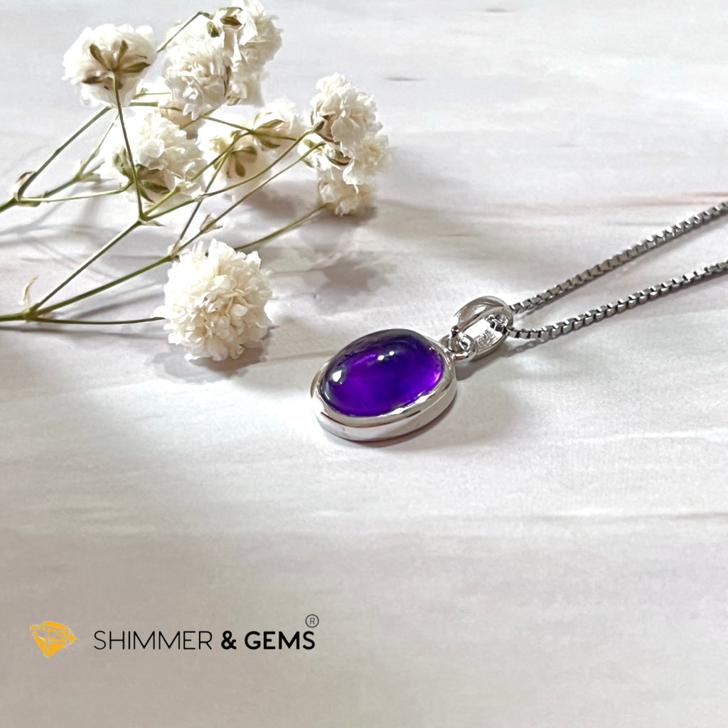 Amethyst Oval 925 Pendant (8X10Mm)