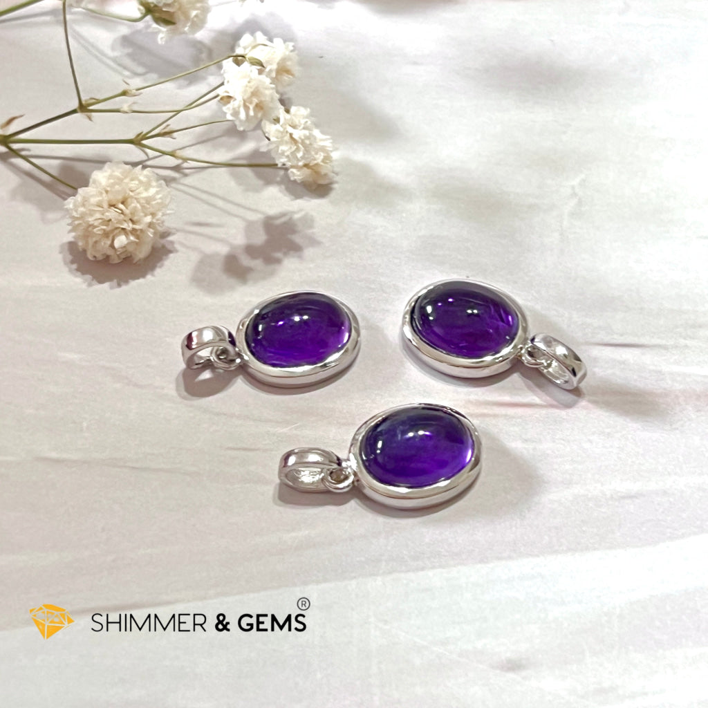 Amethyst Oval 925 Pendant (8X10Mm)