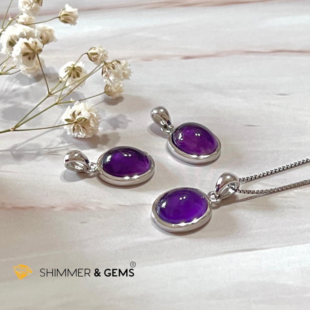 Amethyst Oval 925 Pendant (8X10Mm)