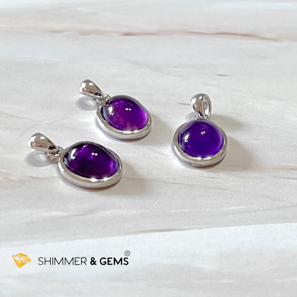 Amethyst Oval 925 Pendant (8X10Mm)
