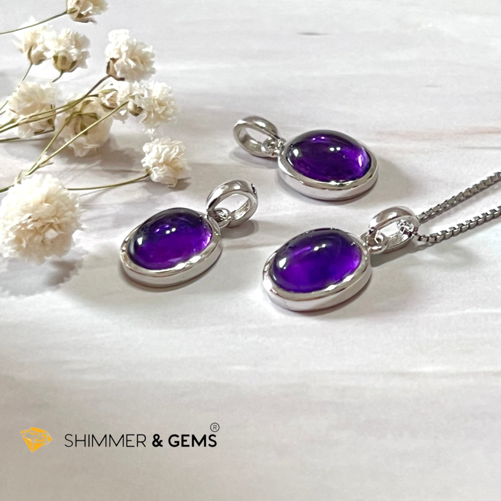 Amethyst Oval 925 Pendant (8X10Mm)