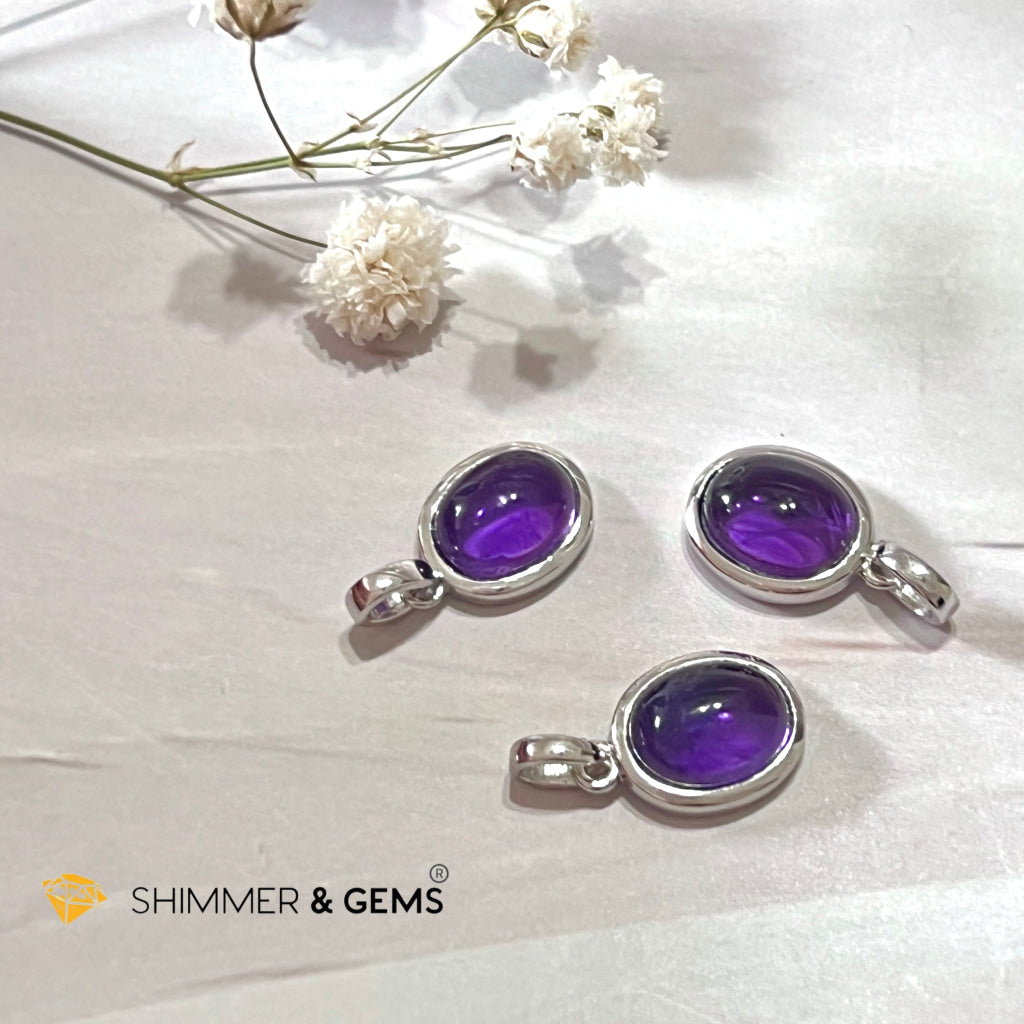Amethyst Oval 925 Pendant (8X10Mm)