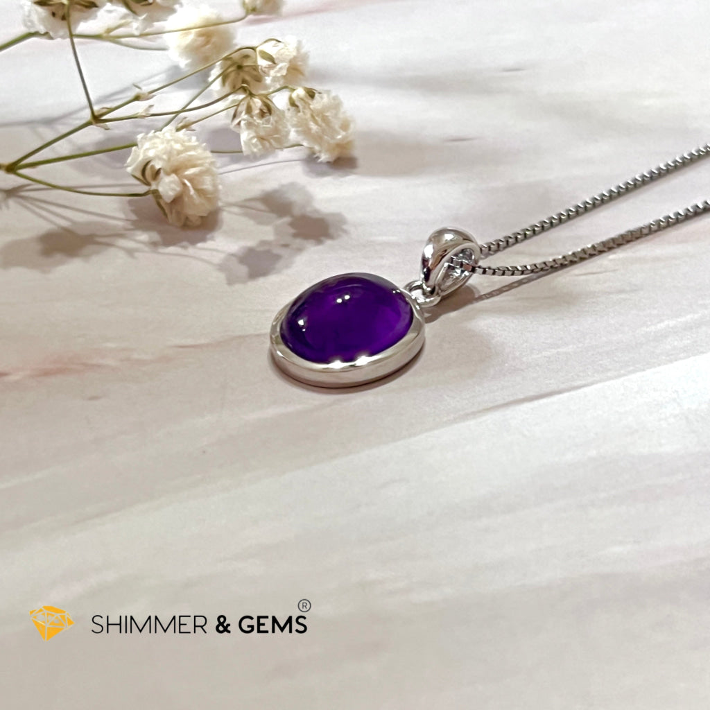 Amethyst Oval 925 Pendant (8X10Mm)