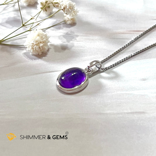 Amethyst Oval 925 Pendant (8X10Mm)