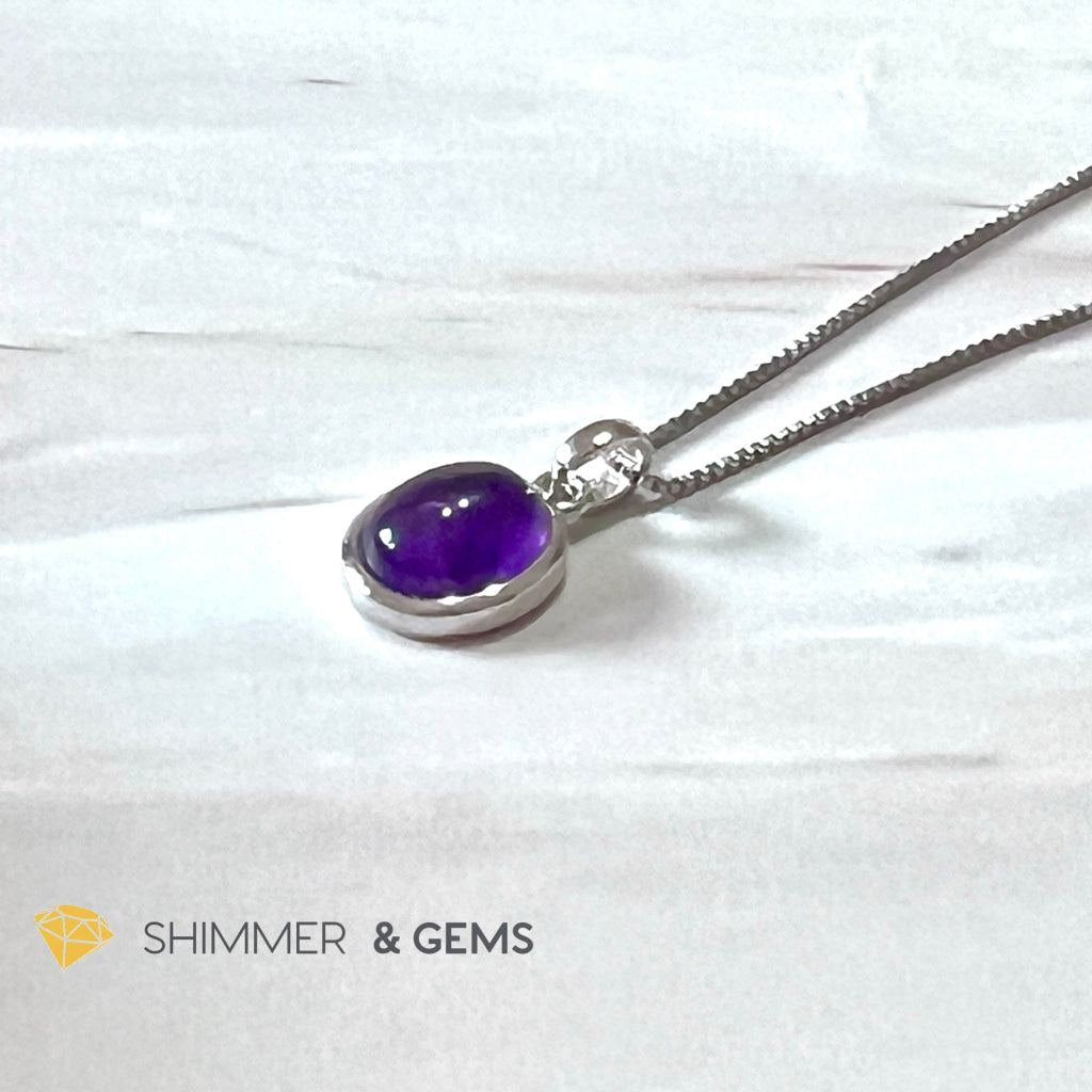 Amethyst Oval 925 Pendant (8X10Mm) 8X10Mm (Pendant Only)