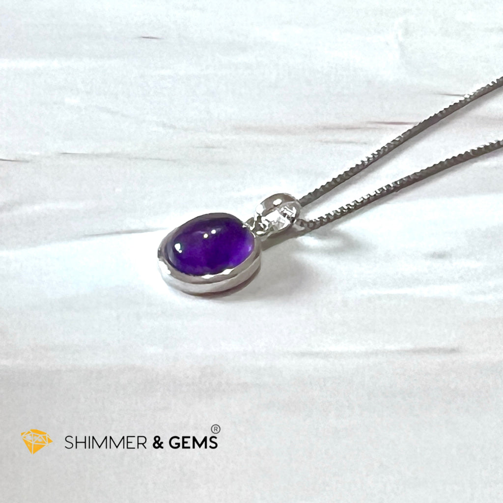 Amethyst Oval 925 Pendant (8X10Mm) 8X10Mm (Pendant Only)