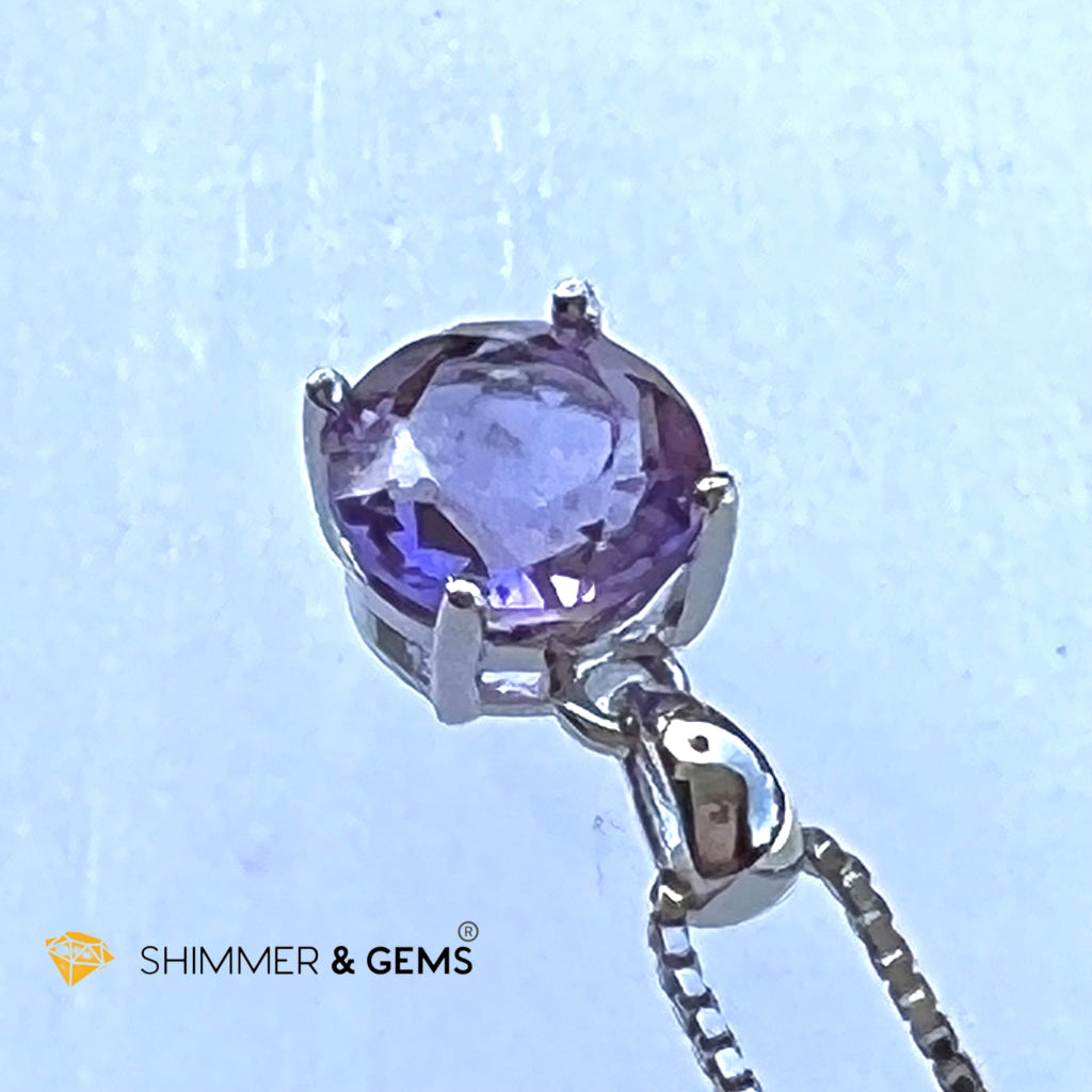 Amethyst Round Pendant 925 Silver (Success And Focus)Aaa Grade Charms & Pendants