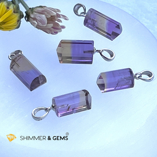 Ametrine Tube Pendant 925 Silver (14Mm)