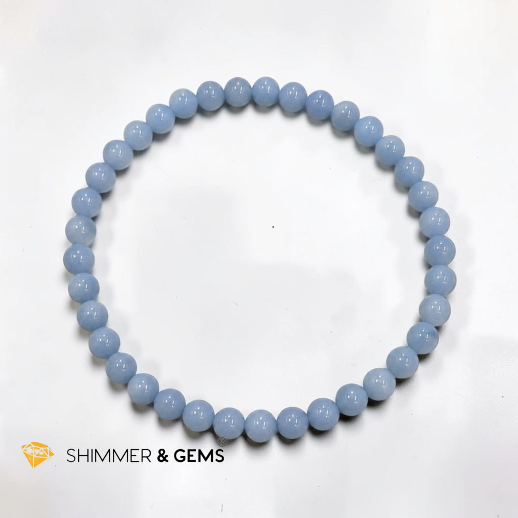 Angelite 4mm Bracelet (Peace & Angel Connection)