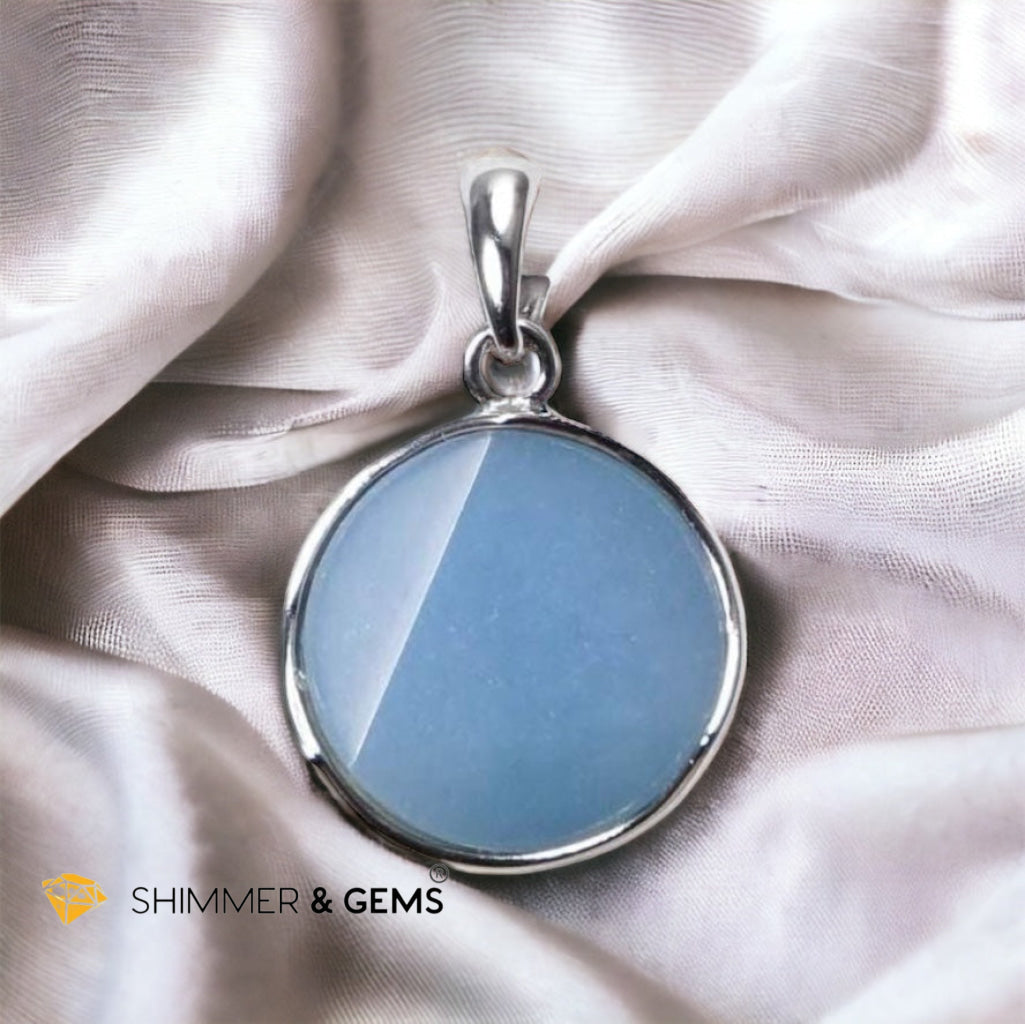 Angelite Star of David 12mm Pendants 925 Silver