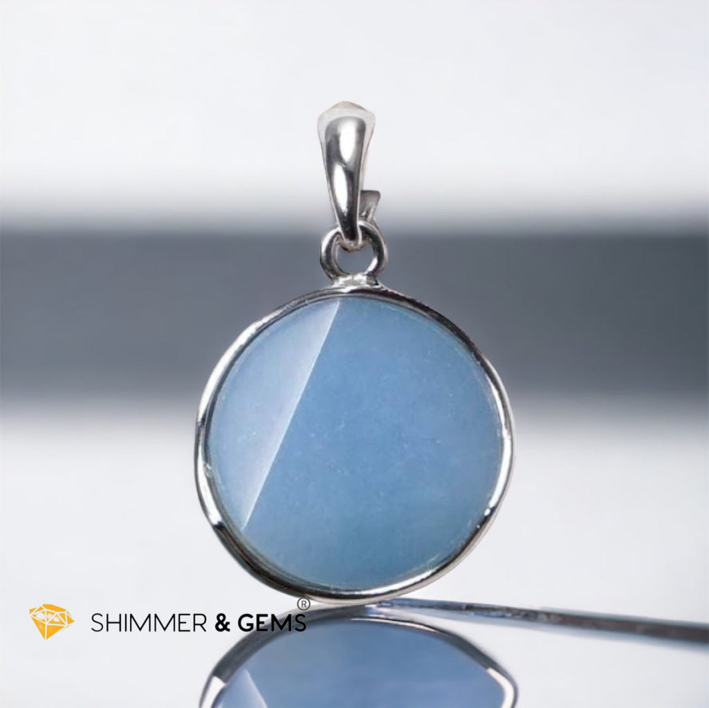 Angelite Star of David 12mm Pendants 925 Silver