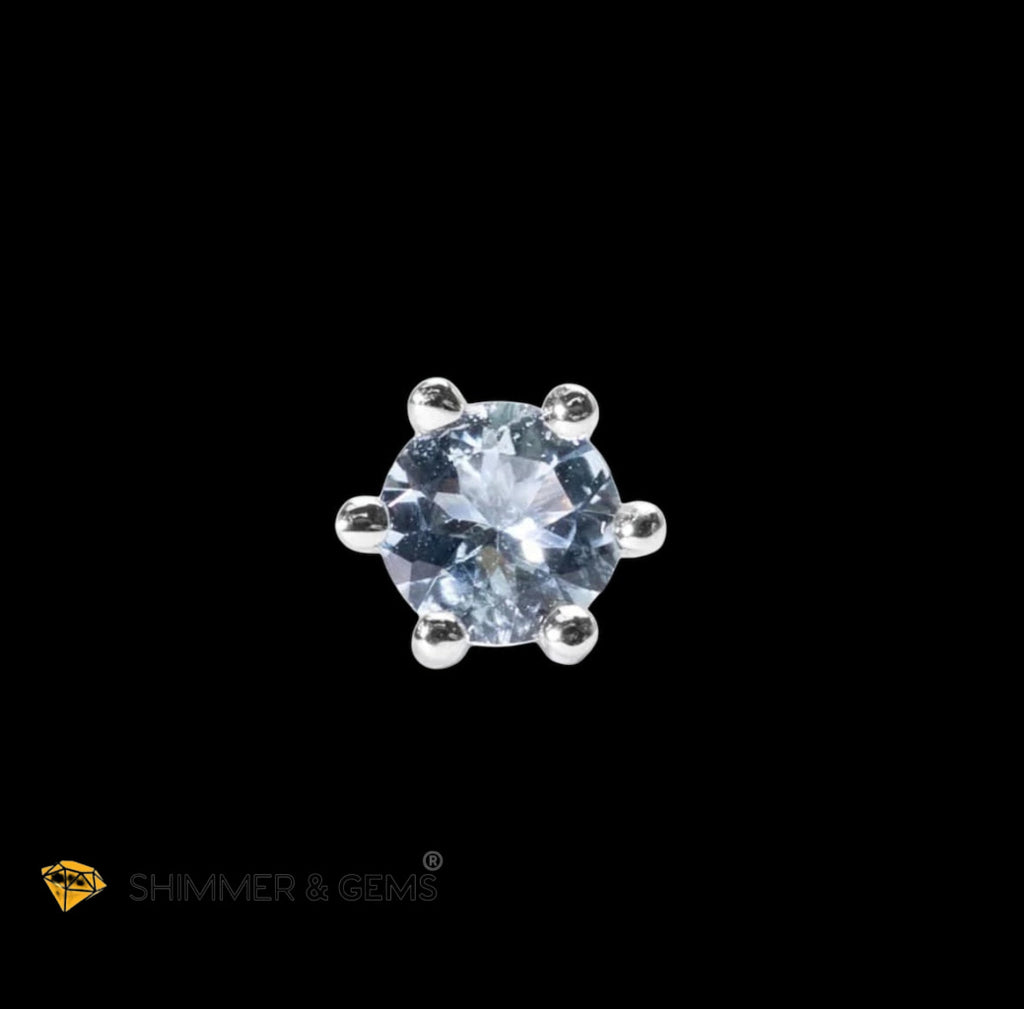 Aquamarine 5mm Solitaire Earrings (Premium & Rare) 925 Silver