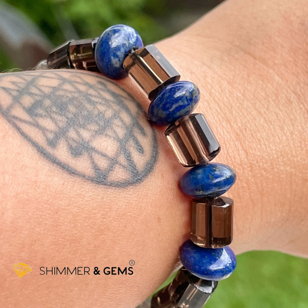 Aura Cleanse & Stress Release Bracelet For Men Women (Labradorite Lapis Smoky Quartz) Bracelets