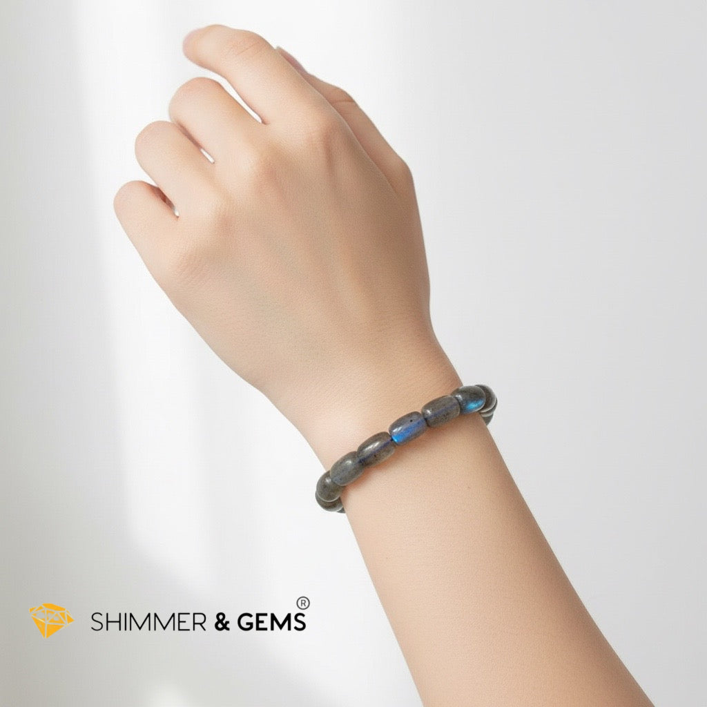 Aura Cleanse Labradorite Bracelet (Barrel 9x12mm)
