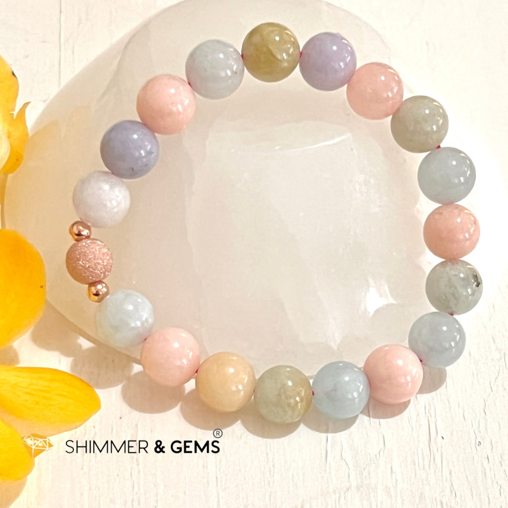 Beryl Healing Bracelet 10Mm (Morganite Heliodor Aquamarine) 5.5 Bracelets
