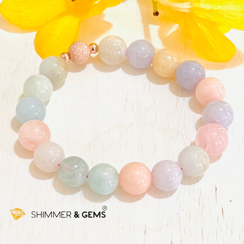 Beryl Healing Bracelet 10Mm (Morganite Heliodor Aquamarine) Bracelets