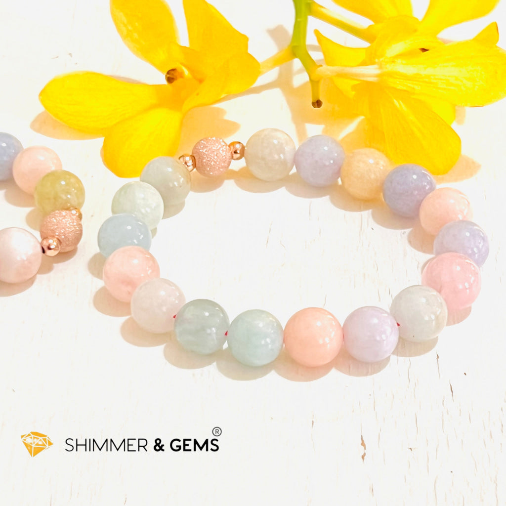Beryl Healing Bracelet 10Mm (Morganite Heliodor Aquamarine) Bracelets