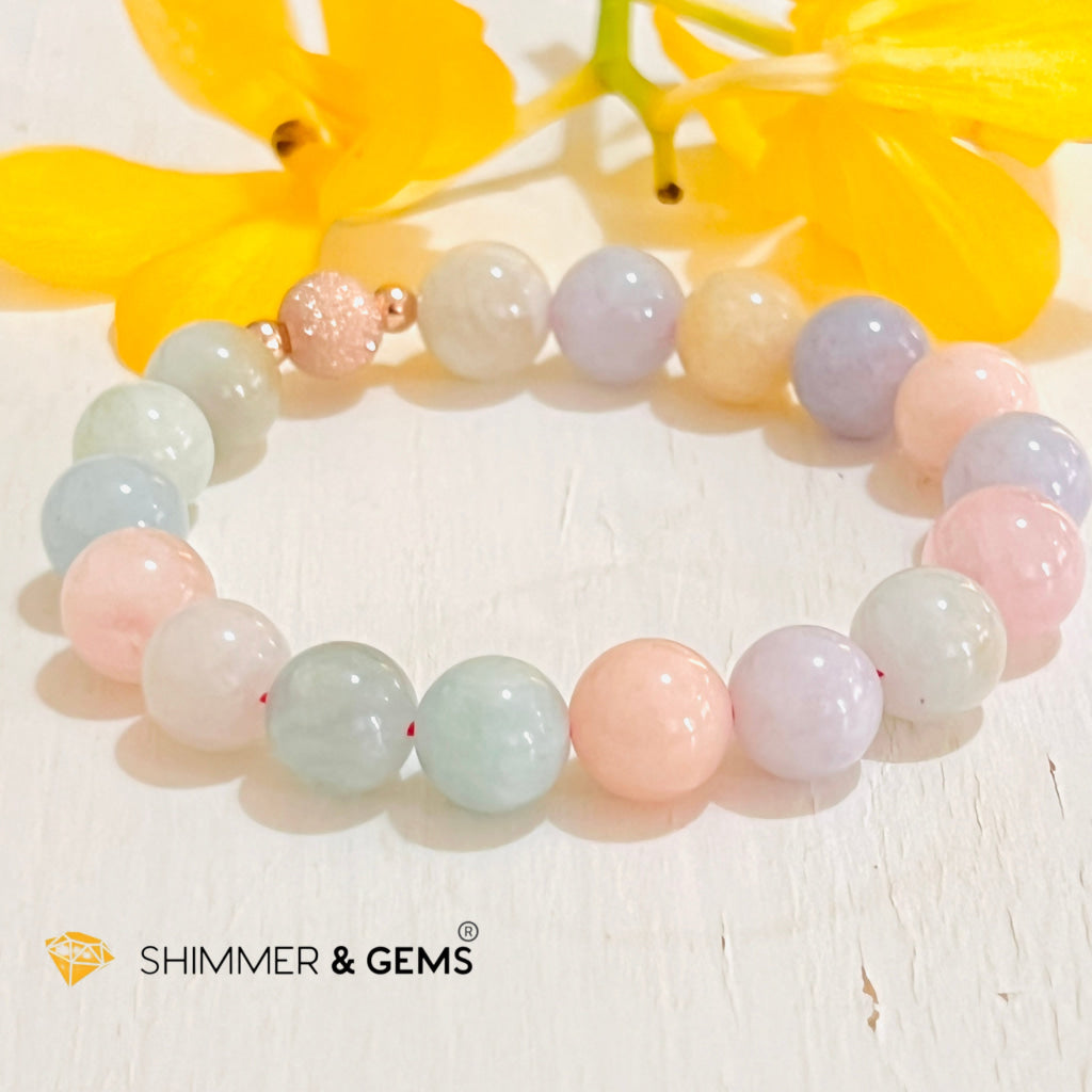 Beryl Healing Bracelet 10Mm (Morganite Heliodor Aquamarine) Bracelets