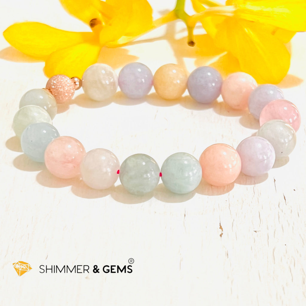 Beryl Healing Bracelet 10Mm (Morganite Heliodor Aquamarine) Bracelets