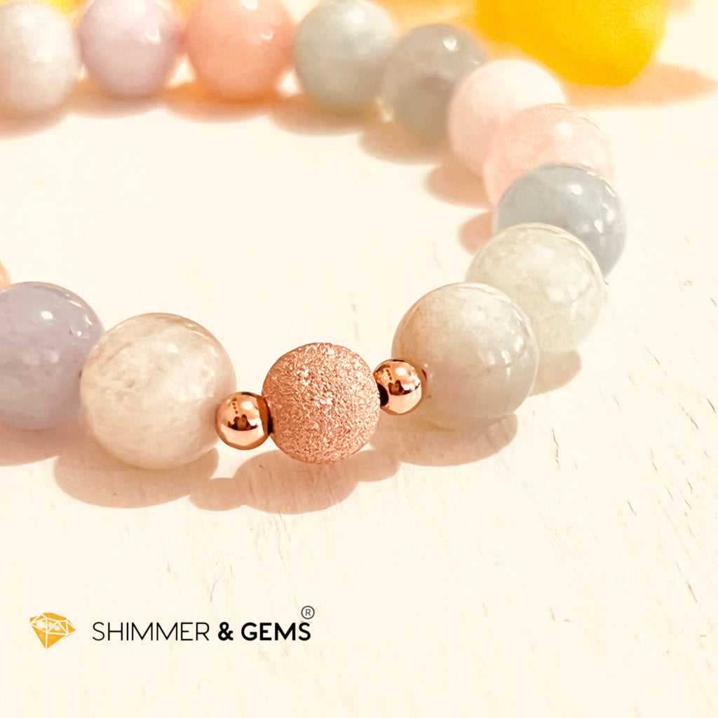 Beryl Healing Bracelet 10Mm (Morganite Heliodor Aquamarine) Bracelets